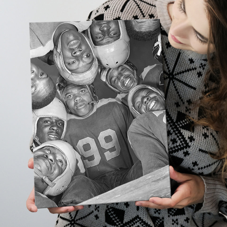 Vintage Football Black And White Print, Hbcu College Football Canvas Prints Wall Art Home Decor