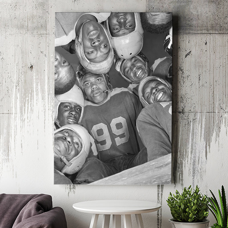 Vintage Football Black And White Print, Hbcu College Football Canvas Prints Wall Art Home Decor