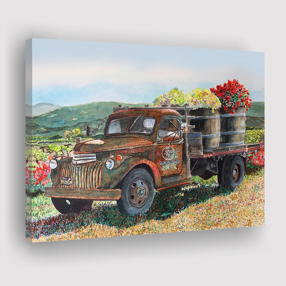 Vintage Harvest Canvas Print Classic Trucks Canvas Prints Wall Art - Painting Canvas, Wall Decor, Home Decor, Painting Prints, For Sale