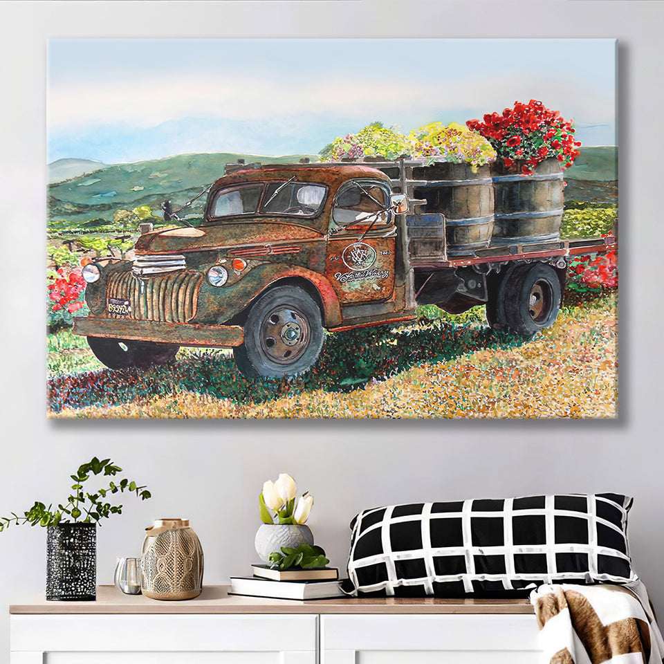 Vintage Harvest Canvas Print Classic Trucks Canvas Prints Wall Art - Painting Canvas, Wall Decor, Home Decor, Painting Prints, For Sale
