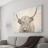 Vintage Highland Cow Canvas Prints Wall Art - Painting Canvas,Wall Decor,Art Print,Home Decor