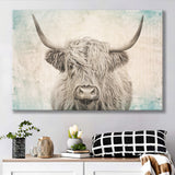 Vintage Highland Cow Canvas Prints Wall Art - Painting Canvas,Wall Decor,Art Print,Home Decor