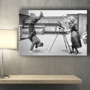 Vintage Hollywood Handstand Black And White Print, 1920'S Wall Art Canvas Prints Wall Art Home Decor