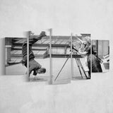 Vintage Hollywood Handstand Black And White Print, 1920'S Wall Art 5 Panels, Canvas Prints Wall Art Decor, Large Canvas Art