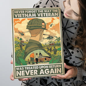 Never Forget The Way The Vietnam Veteran Was Treated Upon Return Never Again Framed Canvas Prints Wall Art - Painting Canvas