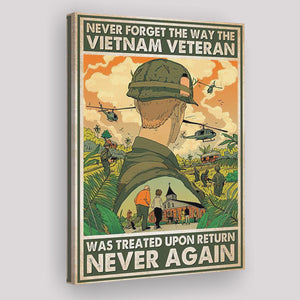 Never Forget The Way The Vietnam Veteran Was Treated Upon Return Never Again Framed Canvas Prints Wall Art - Painting Canvas