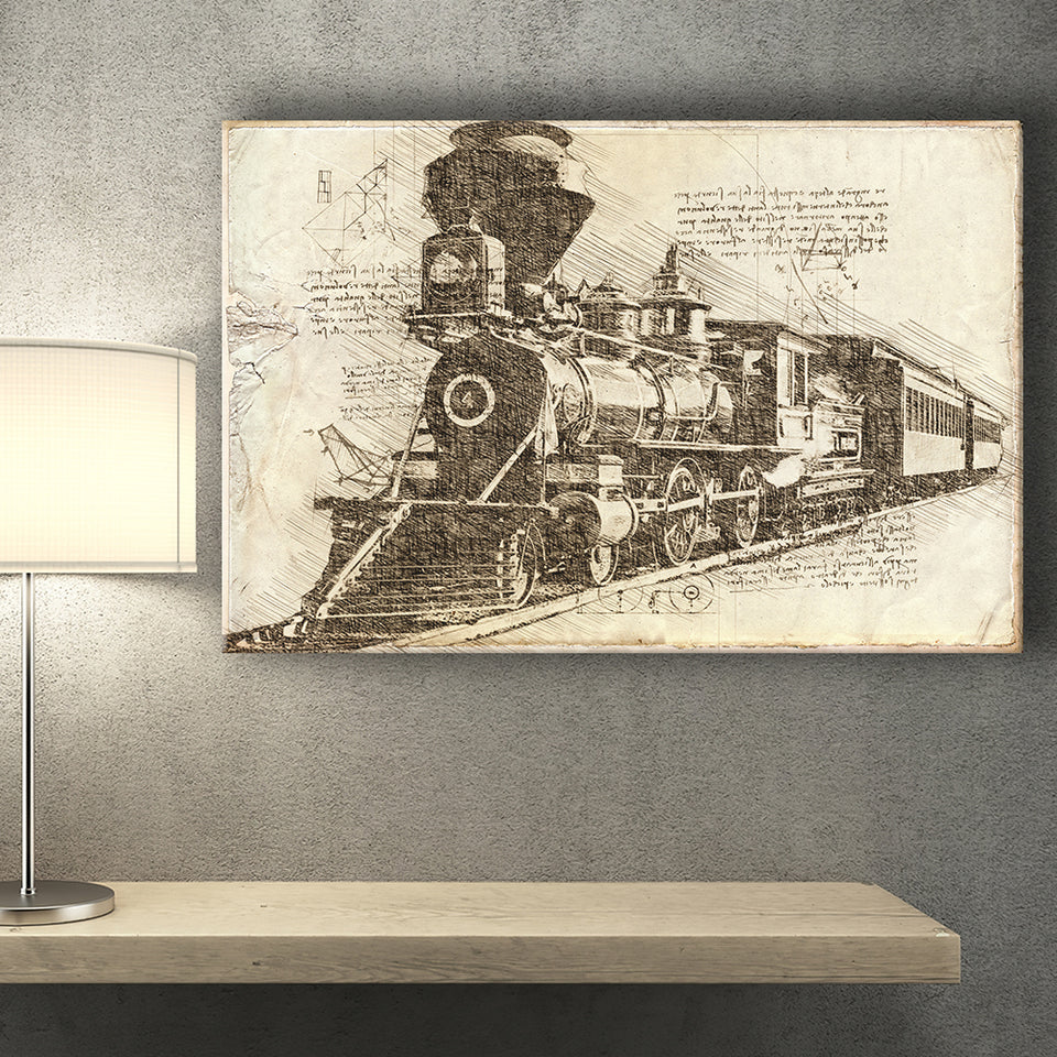 Vintage Old Trains Railway Canvas Prints Wall Art - Painting Canvas, Painting Prints, Wall Home Decor, Prints for Sale