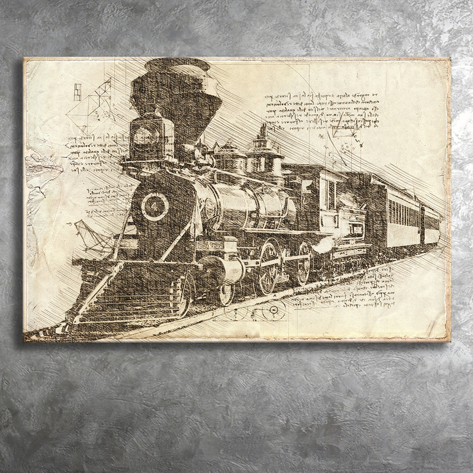 Vintage Old Trains Railway Canvas Prints Wall Art - Painting Canvas, Painting Prints, Wall Home Decor, Prints for Sale