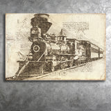 Vintage Old Trains Railway Canvas Prints Wall Art - Painting Canvas, Painting Prints, Wall Home Decor, Prints for Sale
