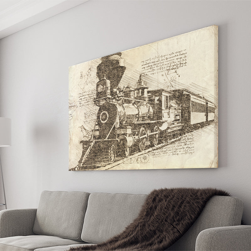 Vintage Old Trains Railway Canvas Prints Wall Art - Painting Canvas, Painting Prints, Wall Home Decor, Prints for Sale