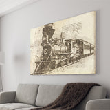 Vintage Old Trains Railway Canvas Prints Wall Art - Painting Canvas, Painting Prints, Wall Home Decor, Prints for Sale