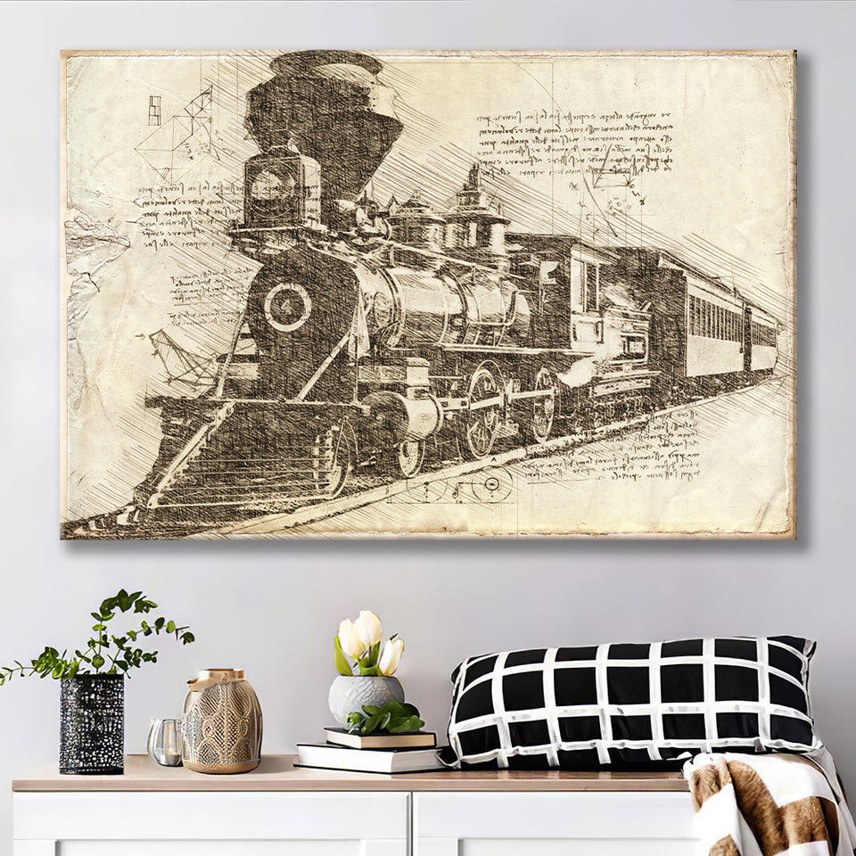 Vintage Old Trains Railway Canvas Prints Wall Art - Painting Canvas, Painting Prints, Wall Home Decor, Prints for Sale