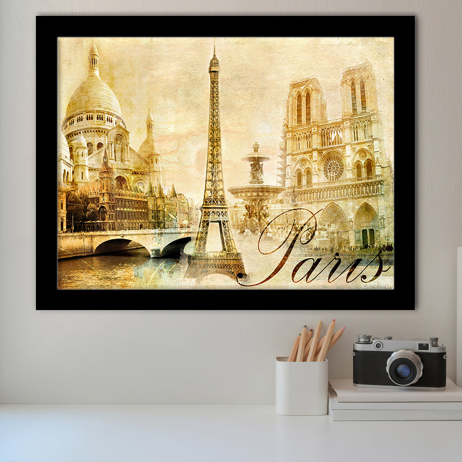 Vintage Paris Framed Art Prints Wall Art Decor, Framed Picture, Home Decor