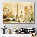 Vintage Paris Canvas Prints Wall Art Decor - Painting Canvas,Home Decor, Ready to Hang