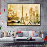 Vintage Paris Framed Canvas Prints Wall Art Decor, Framed Picture, Floating Frame
