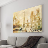 Vintage Paris Canvas Prints Wall Art Decor - Painting Canvas,Home Decor, Ready to Hang