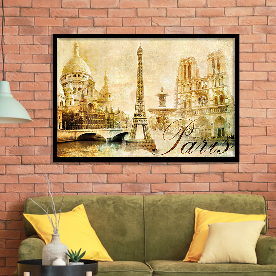 Vintage Paris Framed Art Prints Wall Art Decor, Framed Picture, Home Decor