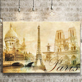 Vintage Paris Canvas Prints Wall Art Decor - Painting Canvas,Home Decor, Ready to Hang