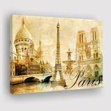 Vintage Paris Canvas Prints Wall Art Decor - Painting Canvas,Home Decor, Ready to Hang