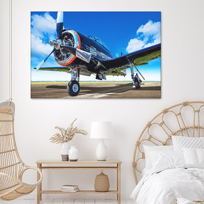 Vintage Sports Airplane Canvas Wall Art - Canvas Prints, Prints for Sale, Canvas Painting, Canvas On Sale