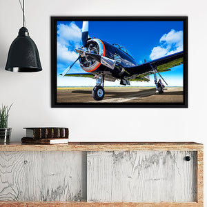 Vintage Sports Airplane Framed Canvas Wall Art - Framed Prints, Canvas Prints, Prints for Sale, Canvas Painting