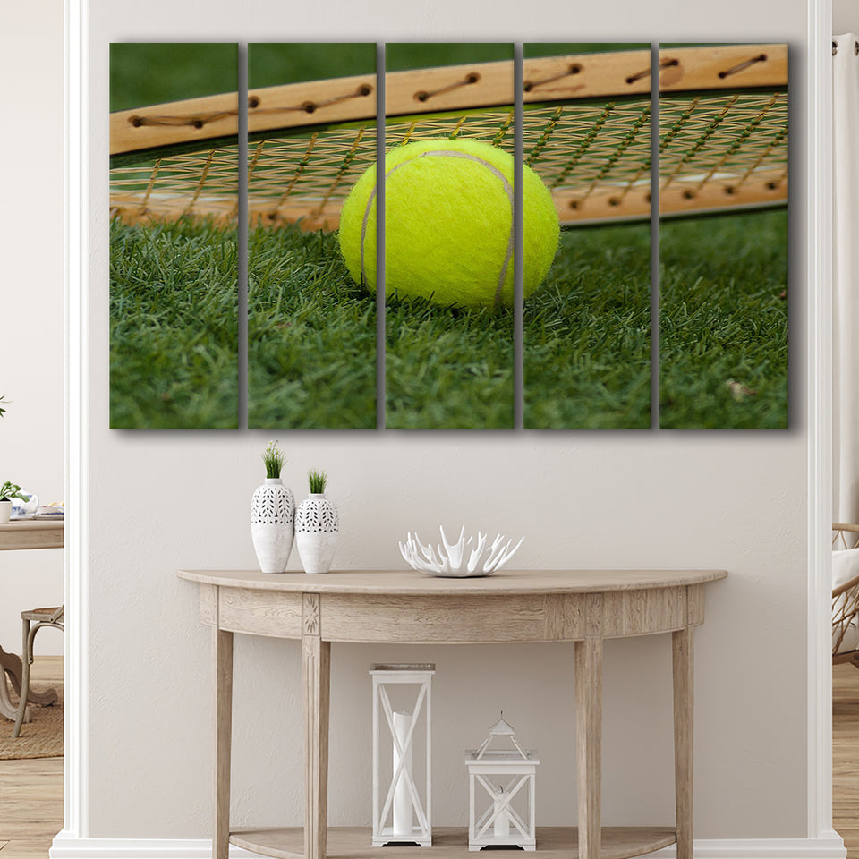 Vintage Tennis, Tennis 5 Panels B,Large Canvas,Canvas Prints Wall Art Home Decor