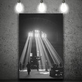 Vintage Train Station Black And White Print, Chicago Illinois Union Train Station Canvas Prints Wall Art Home Decor