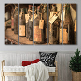 Vintage Wine, Wine 5 Panels B,Large Canvas,Canvas Prints Wall Art Home Decor