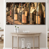 Vintage Wine, Wine 5 Panels B,Large Canvas,Canvas Prints Wall Art Home Decor