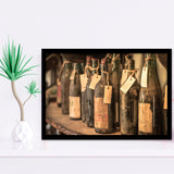 Vintage Wine, Wine Framed Art Prints Wall Art Decor,Black Frame, Ready to hang