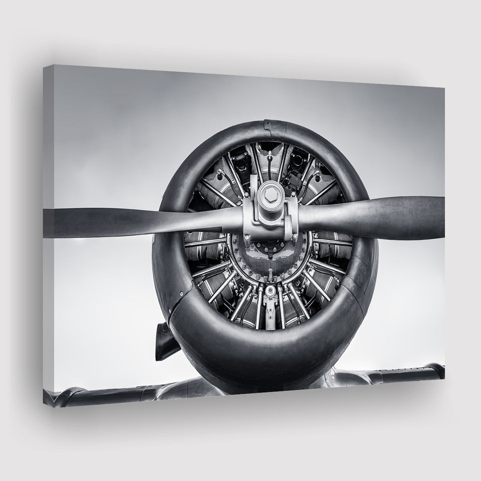 Vintage Aircraft Cylinder Propeller Canvas Prints Wall Art Decor - Painting Canvas, Art Prints, Ready to Hang