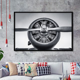 Vintage Aircraft Cylinder Propeller Framed Art Prints Wall Decor - Painting Art, Framed Picture, Ready to Hang