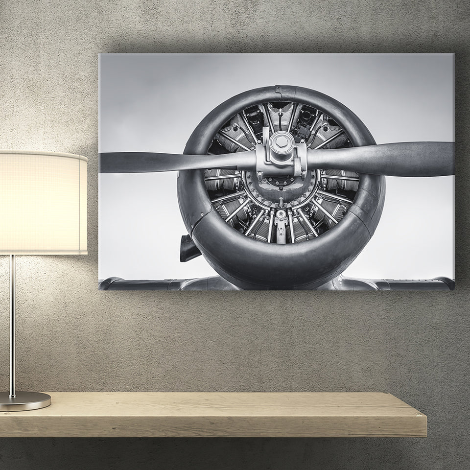 Vintage Aircraft Cylinder Propeller Canvas Prints Wall Art Decor - Painting Canvas, Art Prints, Ready to Hang