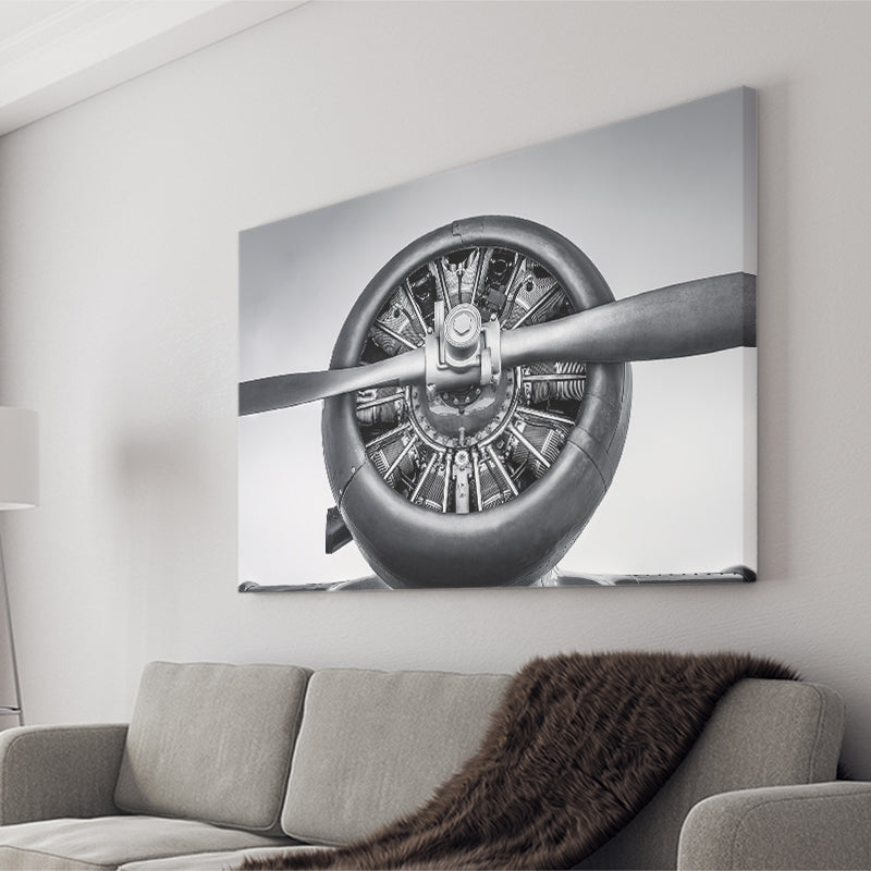 Vintage Aircraft Cylinder Propeller Canvas Prints Wall Art Decor - Painting Canvas, Art Prints, Ready to Hang