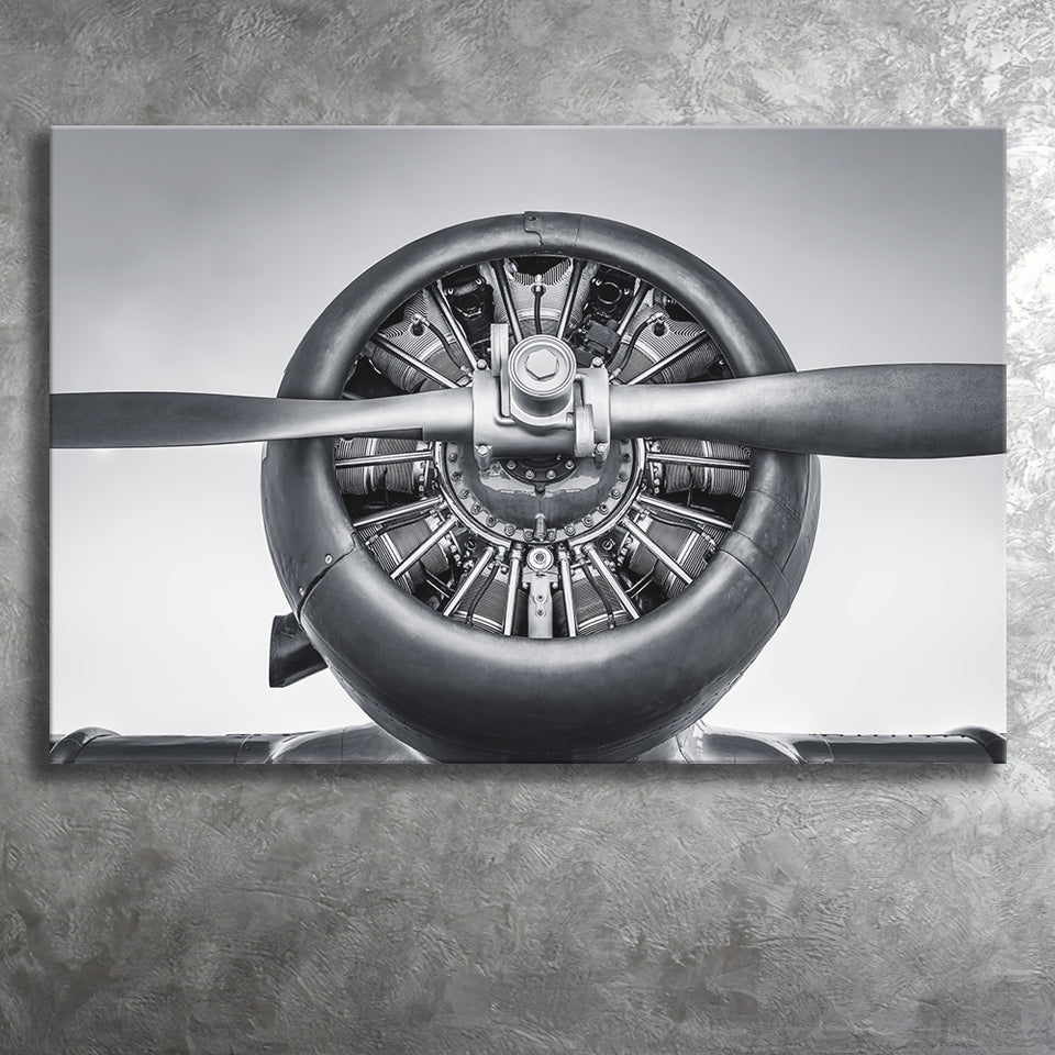 Vintage Aircraft Cylinder Propeller Canvas Prints Wall Art Decor - Painting Canvas, Art Prints, Ready to Hang