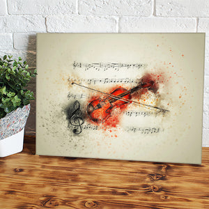 Violin And Notes Canvas Wall Art - Canvas Prints, Prints for Sale, Canvas Painting, Home Decor