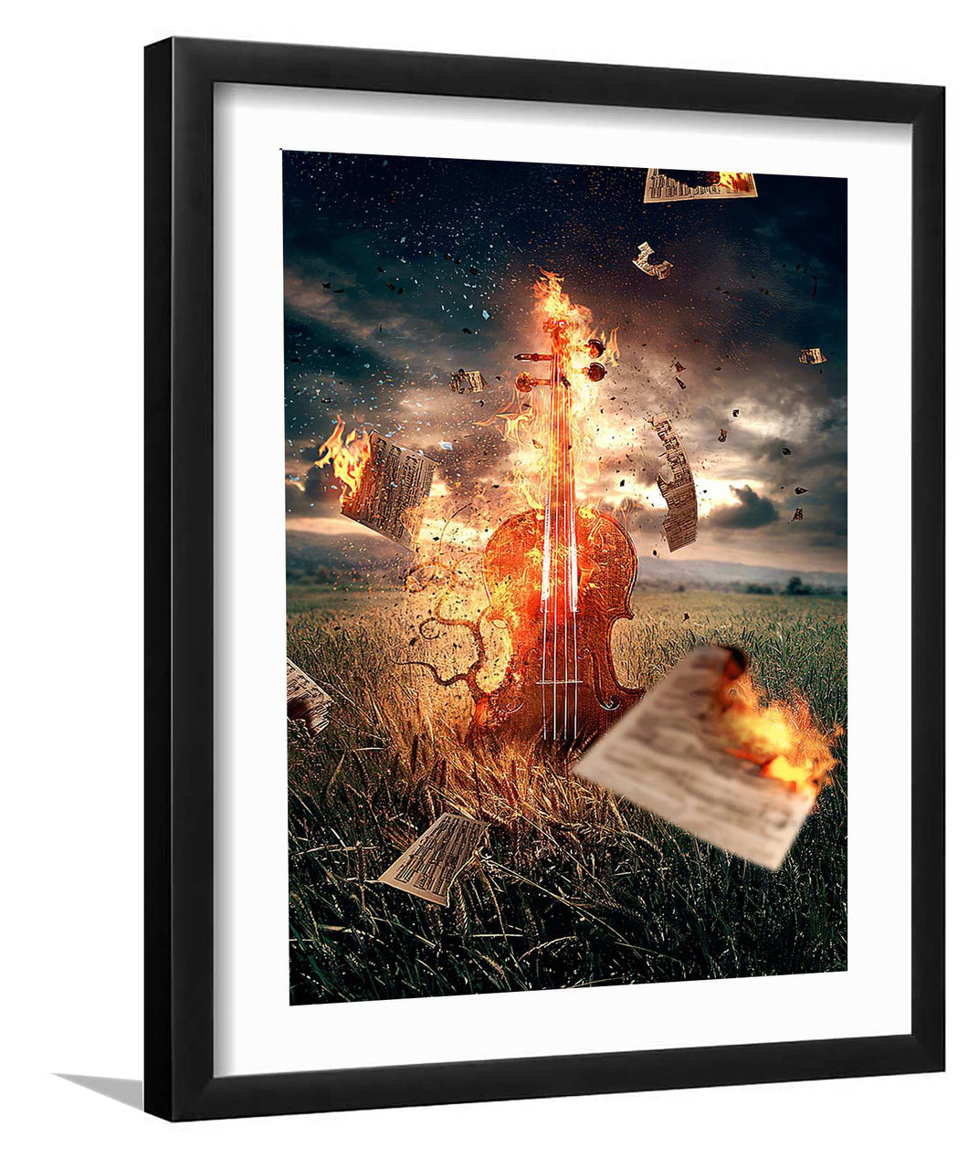 Violon-Music art, Art print, Frame art, Plexiglass cover