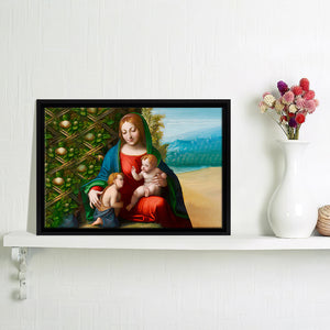 Virgin And Child With Young John The Baptist Framed Canvas Wall Art - Framed Prints, Canvas Prints, Prints for Sale, Canvas Painting