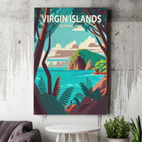 Virgin Islands Park Retro Art Print ,City Art Print, Large Canvas, Canvas Print Wall Art Home Decor
