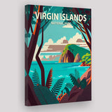 Virgin Islands Park Retro Art Print ,City Art Print, Large Canvas, Canvas Print Wall Art Home Decor