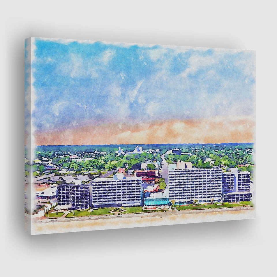 Virginia Beach Watercolor Virginia Beach Virginia, Sport Art Prints Fan Gift, Canvas Prints Wall Art Decor