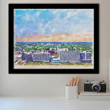 Virginia Beach Watercolor Virginia Beach Virginia, Sport Prints Fan Gift, Framed Art Prints Wall Art Decor