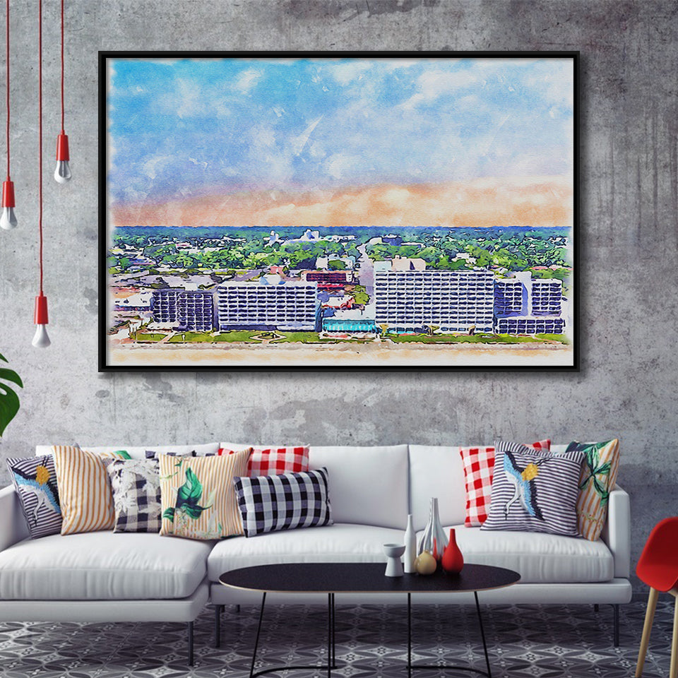 Virginia Beach Watercolor Virginia Beach Virginia, Sport Art Prints Fan Gift, Framed Canvas Prints Wall Art Decor
