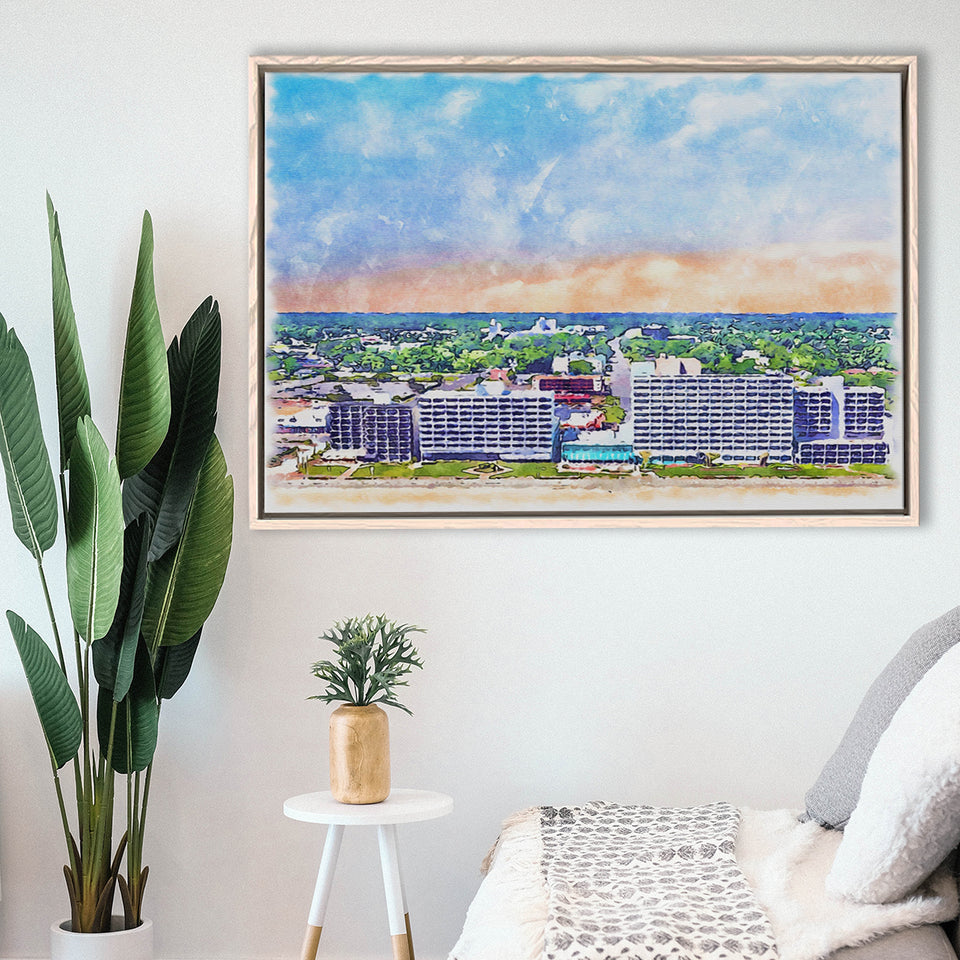 Virginia Beach Watercolor Virginia Beach Virginia, Sport Art Prints Fan Gift, Framed Canvas Prints Wall Art Decor