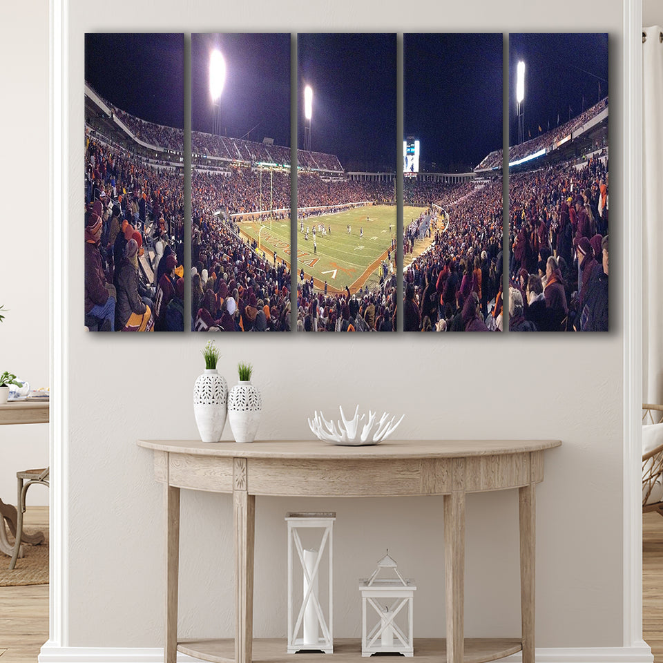 Virginia Cavaliers Stadium Canvas Prints Scott Stadium Wall Art American,Multi Panels B,Sport Stadium Art Prints, Fan Gift