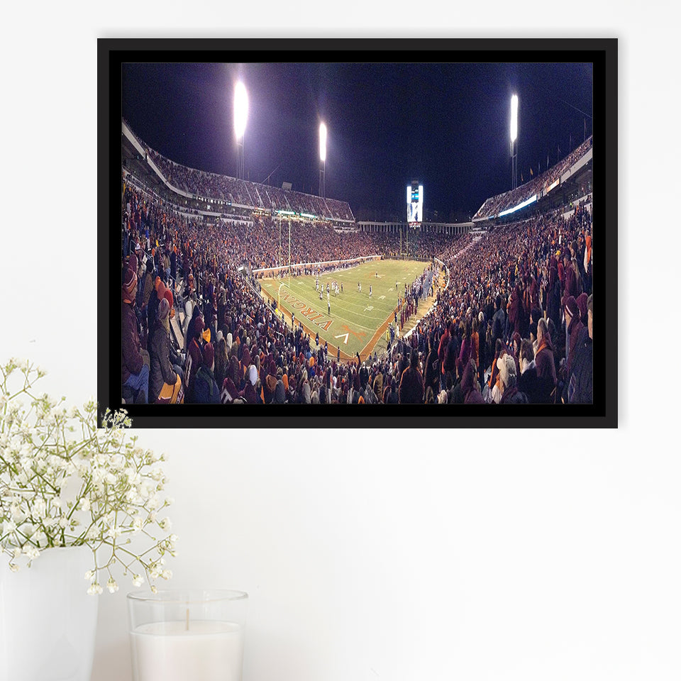 Virginia Cavaliers Stadium Framed Canvas Prints Scott Stadium Wall Art American,Sport Stadium Art Prints, Fan Gift