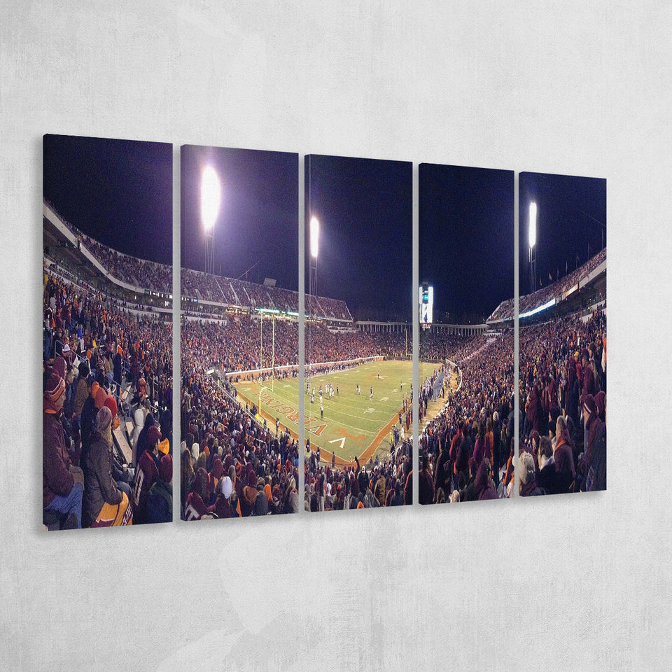 Virginia Cavaliers Stadium Canvas Prints Scott Stadium Wall Art American,Multi Panels B,Sport Stadium Art Prints, Fan Gift