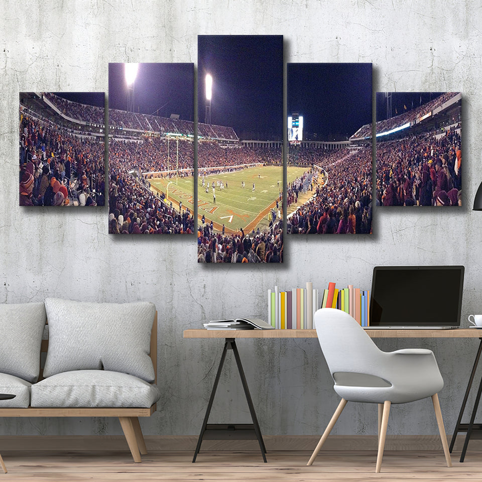 Virginia Cavaliers Stadium Canvas Prints Scott Stadium Wall Art American,Multi Panels,Sport Stadium Art Prints, Fan Gift