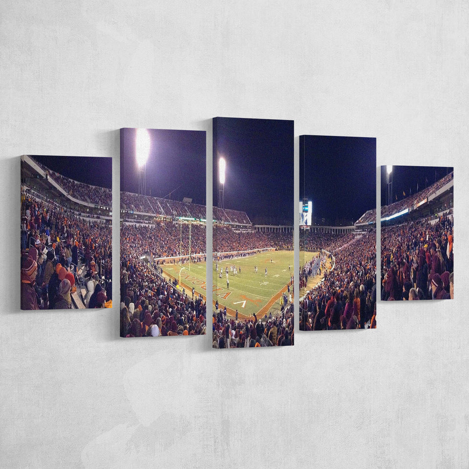 Virginia Cavaliers Stadium Canvas Prints Scott Stadium Wall Art American,Multi Panels,Sport Stadium Art Prints, Fan Gift