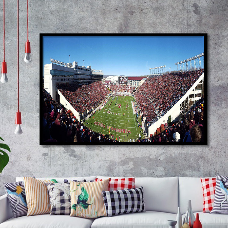 Virginia Tech Stadium Art Prints Lane Stadium Wall Art American,Sport Stadium Art Prints, Fan Gift, Wall Decor